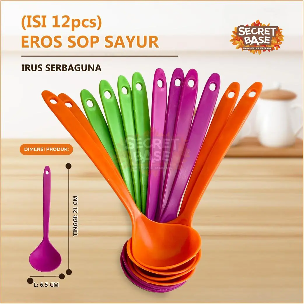 (ISI 12pcs) CENTONG SOP - Eros Sop Sayur / Souvenir Centong Sayur Plastik / Sendok Makan / Irus