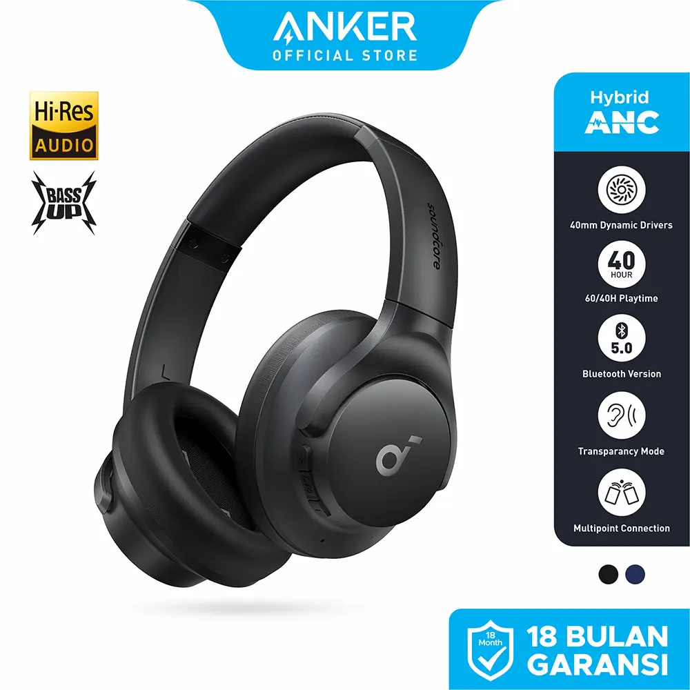 Anker Soundcore Headphone Q20i with Hybrid ANC-A3004