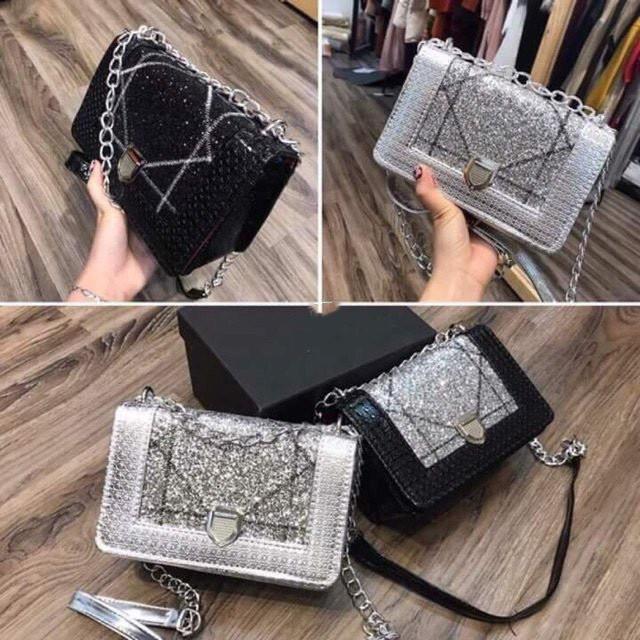 Túi xách nữ đeo chéo kim tuyến đẹp cao cấp thời trang giá rẻ DIOMI Bag Đeo Vai
