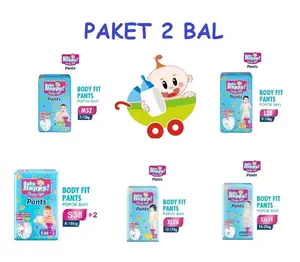 (PAKET nih 2 BAL) Baby Happy Pants S38+2 / M32 / L28 / XL26 / XXL24 Bayi Diaper