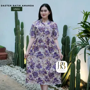 DASTER AMANDA MOTIF BATIK BAHAN RAYON PREMIUM TEBAL ADEM NYAMAN BUSUI BUMIL Kancing Panjang Pekalongan Wanita