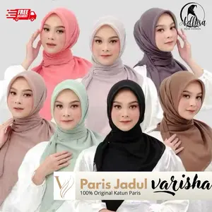 Hijab segi empat katun adem varisha rna paris jadul