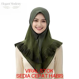 Kain Linen Kristal Mewah dengan Kain Lipat Berganda dan Tepi Berlipat, Fesyen Wanita, Voile Kapas Premium, Dewasa, Remaja, Kanak-kanak, Sulaman Tangan, Sulaman Benang Kelantan, Sulaman SURI WANGI, Ruffle Lengkung Airis Chiffon, Bentuk Air Mata Jepun, Term