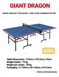 Gambar Table Tennis / Tenis Meja GIANT DRAGON 6303 Indoor - ORIGINAL dari DNA Sport & Music Kota Administrasi Jakarta Utara 1 Tokopedia