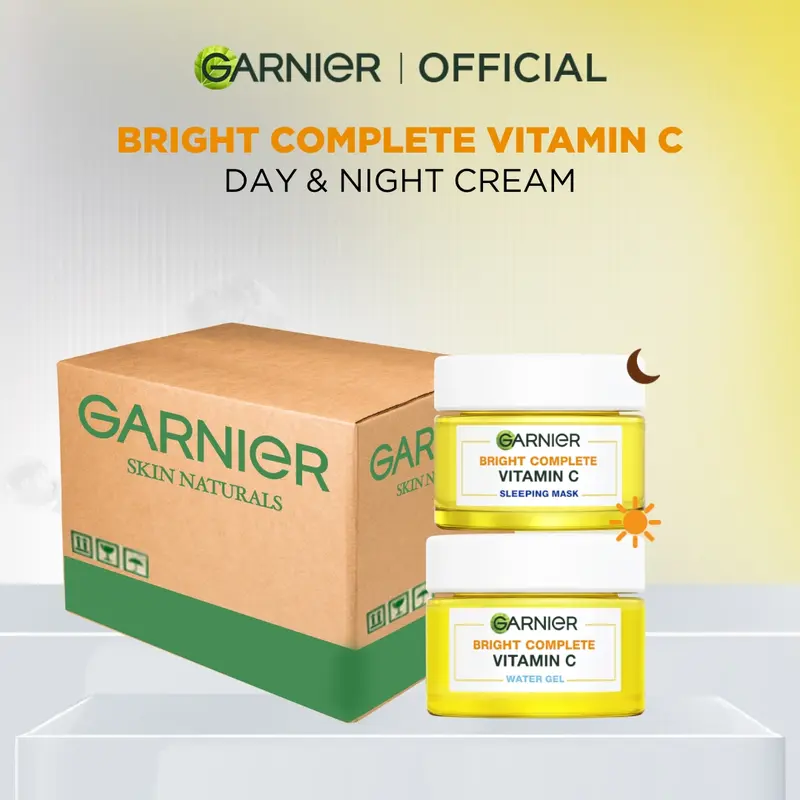 Garnier Bright Complete Water Gel Moisturizer 50ml + Night Cream 50ml 0
