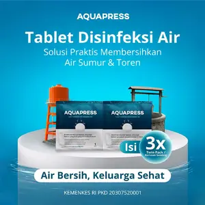 Aquapress Tablet Desinfeksi Pembersih Penjernih Air Tandon Toren Sumur - 3x Twin Pack