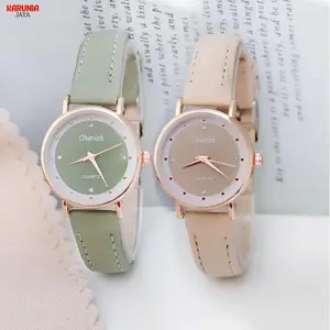 KJ Jam Tangan Wanita Polos Watches Casual Dial Segi Fashion Analog Quartz Simple Strap Kulit Pu Leather RM108