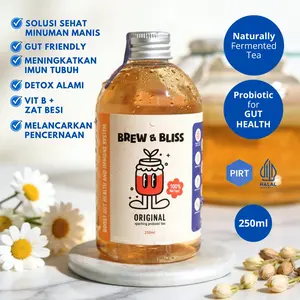 Kombucha Original 250 ml - Teh Fermentasi Pencernaan Minuman Sehat Probiotik Detox Asam Manis Segar Asem