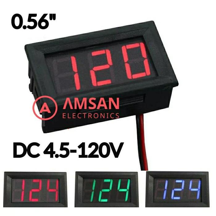 Gambar High Voltage DC Voltmeter 4.5- 120V Volt meter digital 0.56 2 kabel dari AMSAN ELECTRONICS Kab. Ponorogo Tokopedia