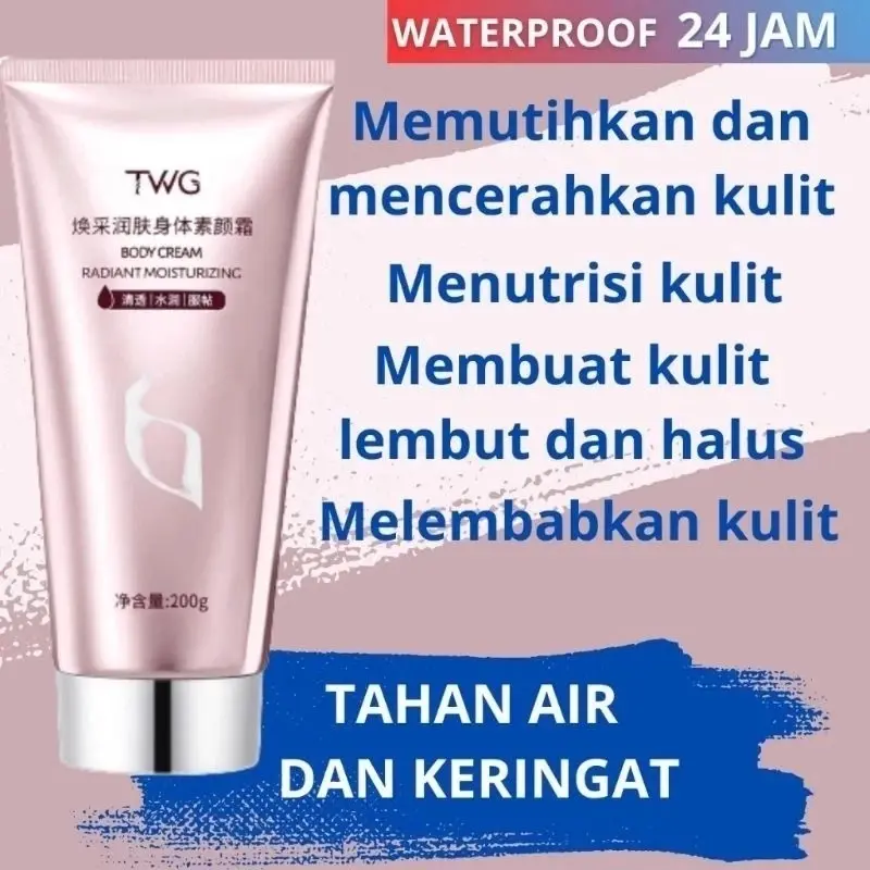 TWG Lotion Pemutih Badan Instant Whitening Body Cream Tubuh Mencerahkan Hand Perawatan Vitamin Tangan Melembutkan 3