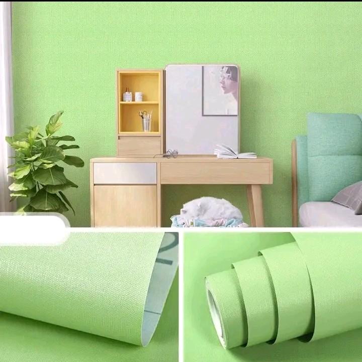Paket Hemat 4 Roll 8 Meter | Wallpaper Dinding Sticker Dinding Polos Anti Air Kertas PVC Merah | Oren | Hijau | Kuning 3