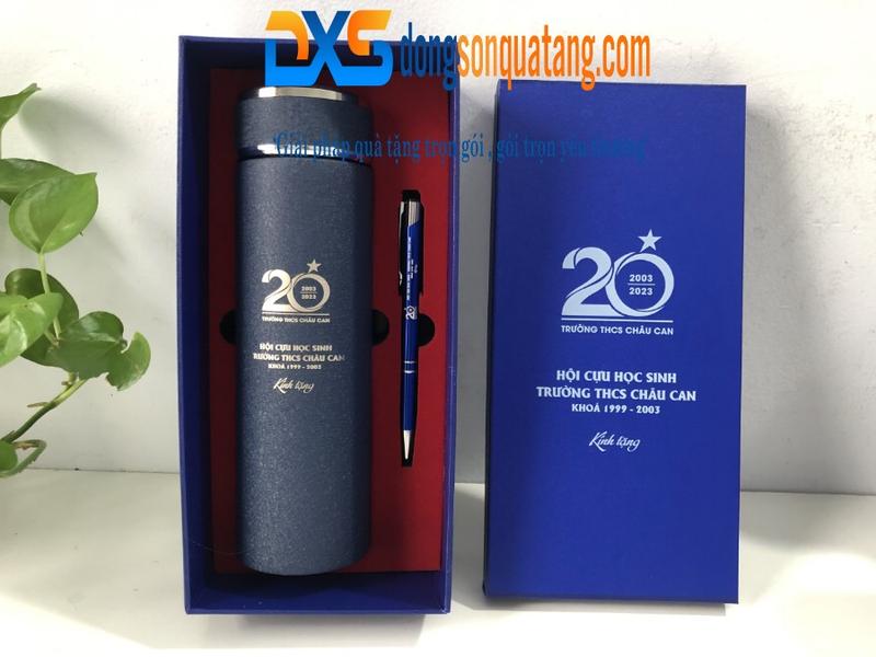 Set Quà Thầy Cô ( Bình Giữ Nhiệt Cao Cấp + Bút Kim Loại ) In Khắc Tên Làm Quà Tặng