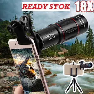 APEXEL 2 in 1 Lensa Kamera Smartphone Telephoto 18X with Tripod Mini Handphone