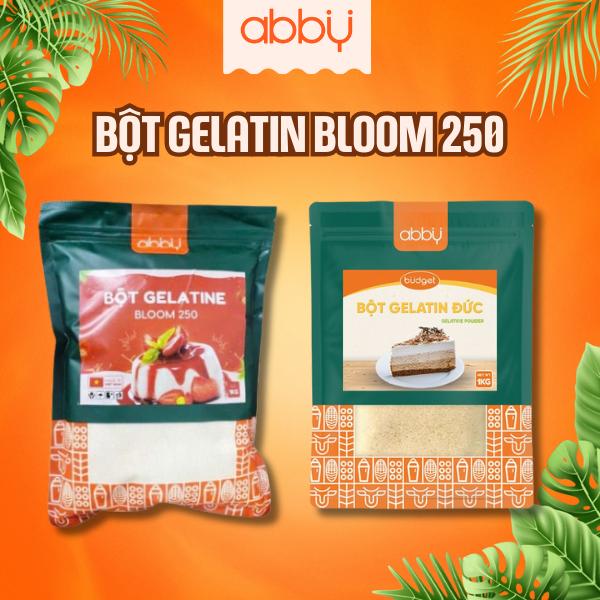 [ABBY] Bột gelatin bloom 250 nguyên chất - nguyên liệu làm chè khúc bạch, bánh, thạch, mousse – loại cao cấp 100g / 1kg