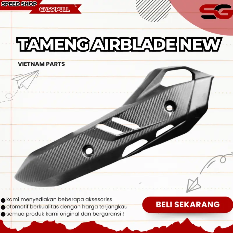 TAMENG KNALPOT AIRBLADE NEW GEN 2 CARBON TAMENG AIRBLADE VARIO 125 150 PCX 160 150 ADV 150 160 PELINDUNG KNALPOT 5