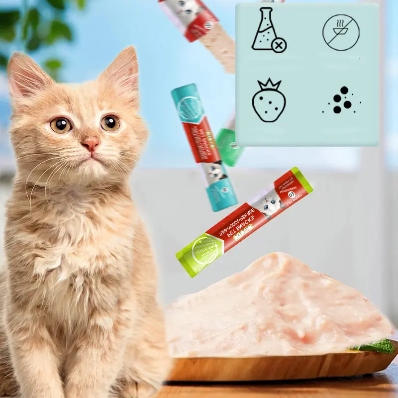 50pcs Snack Kucing Camilan Kucing Creamy Treats Kucing Snack Kucing Cat Treats Snack seaweed extract 24 bulan 4