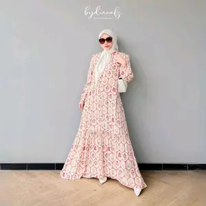 Bydianafz Tisya Dress A, B, C | Gamis Wanita Rayon Viscose Busui Friendly Pergelangan Tangan Kancing | Fashion Muslim