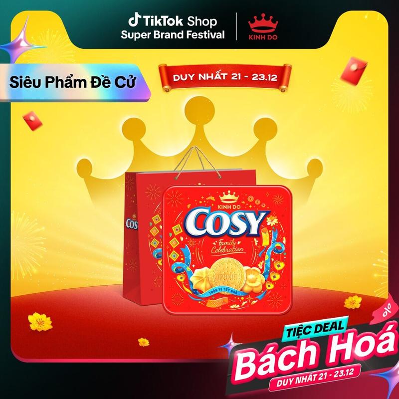   CÓ TÚI GIẤY  Hộp Thiếc Bánh Quy Cosy Tết 2026 Bơ Vị Vani & Marie 408g 