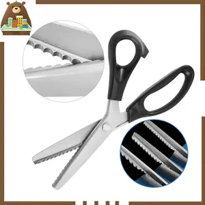 Gunting Gelombang Kain / Gunting Gerigi Kain / Gunting Bahan Kain Zigzag Stainless Steal 9"