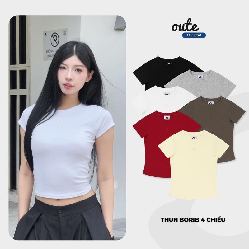 Áo Thun Ôm Body Outerity Slim Tee Basic Cotton Co Dãn Thời Trang Nữ