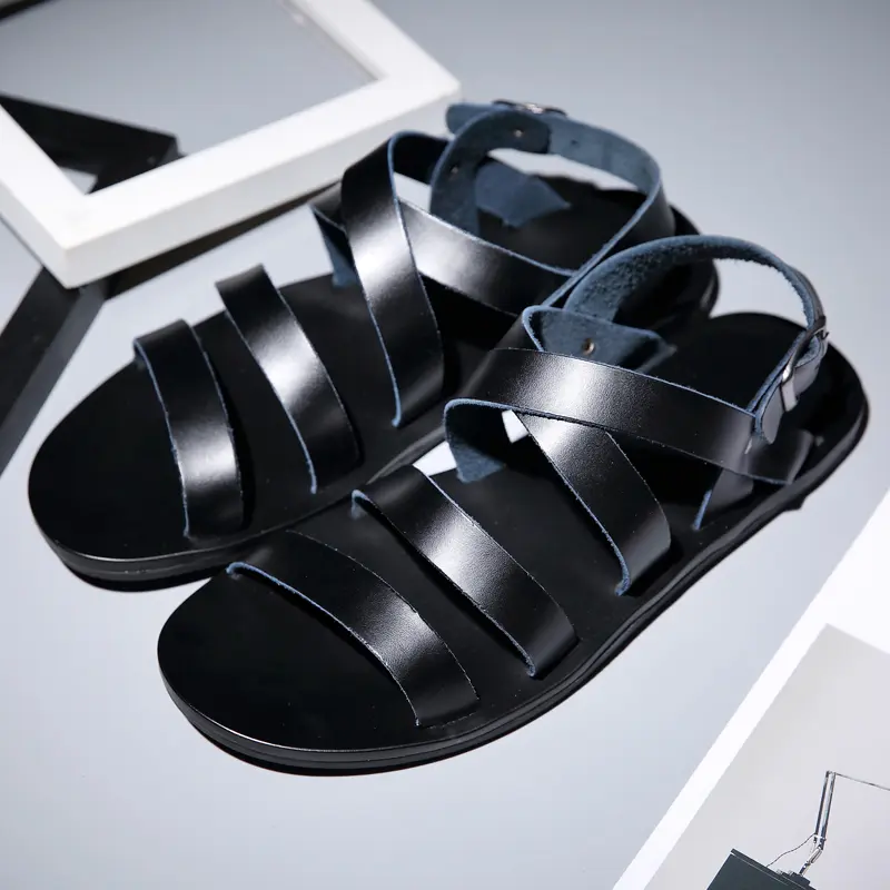 Summer Beach Sandals Men's European and American Wear-Resistant Fashion Outdoor Breathable Thick-soled Casual Shoes Indoor Rome Sandals