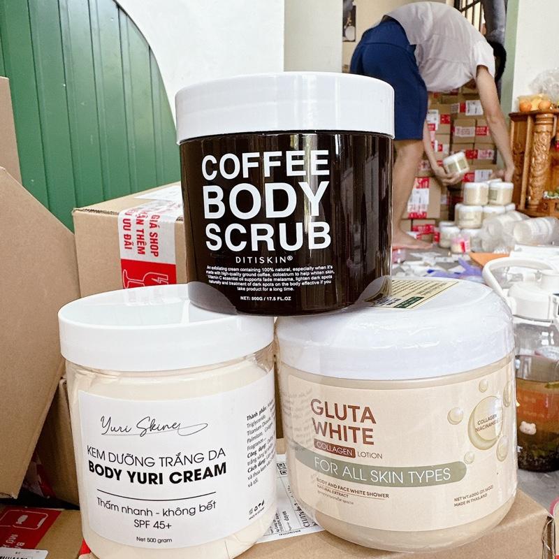 [ M7 ]BỘ 3 TRẮNG HỒNG ( Ủ Trắng 600gram + KEM body Milk 500gram + TẨY DA CHẾT 500gram )