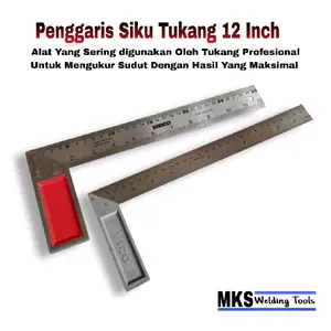 Penggaris Siku Tukang 12" | Siku Tukang 30cm | Pengukur Sudut L Proffesional Tools