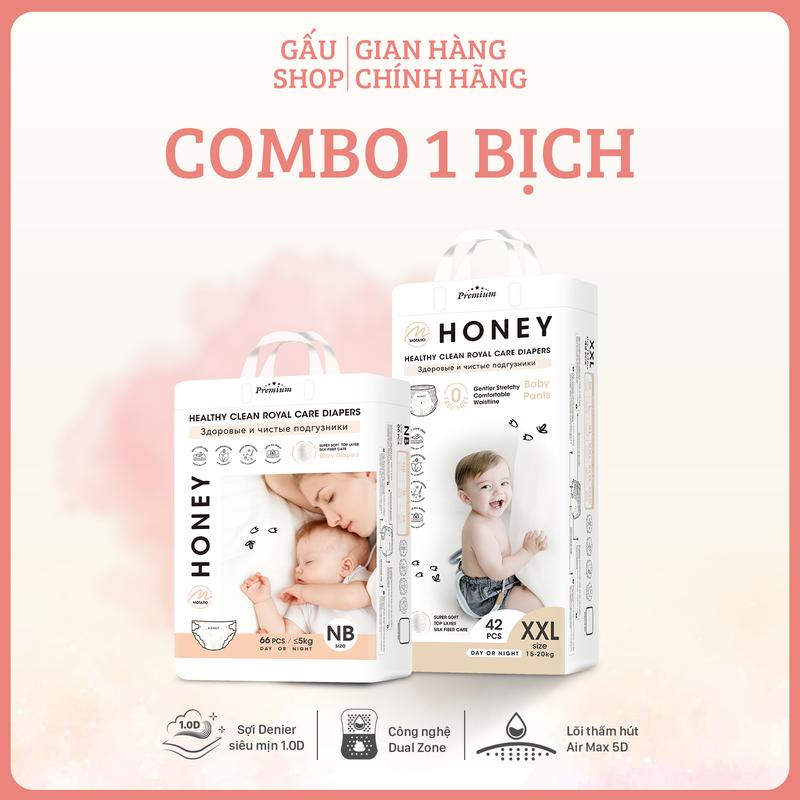 1 Bịch Tã Bỉm Honey Premium Siêu Mềm Mại, Thấm Hút Tốt, Chính Hãng Cho Bé Yêu