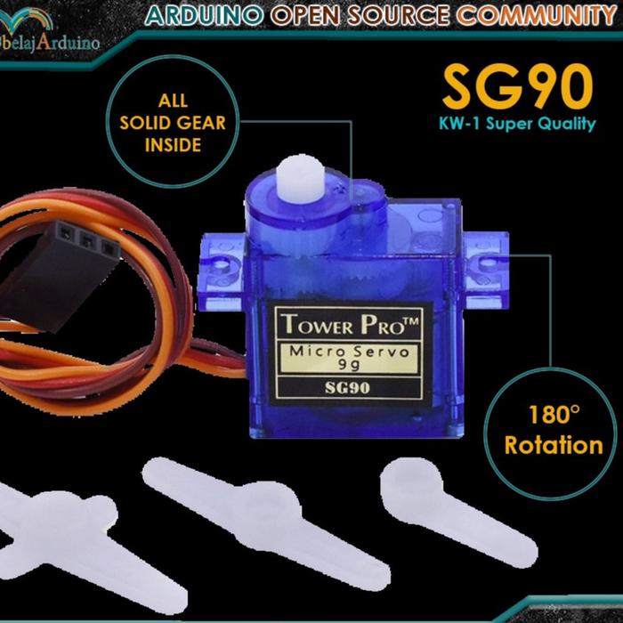 Jual Tower Pro Micro Servo SG90 SG 90 for Arduino - Grade A ORI - Grade ...