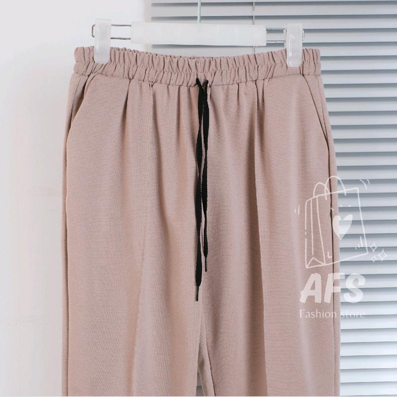 ORO PANTS Celana Baggy Pants Wanita Bahan Katun Paraguay Lembut kulot stripe Celana wanita ootd  celana Nyaman Kain Halus Casual Santai Clana Panjang 2