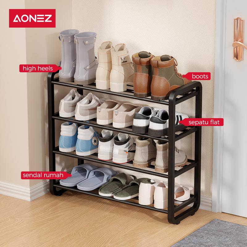 Product Introduction of 【SPESIAL KOL COD 24h Shipping】AONEZ Rak Sepatu 4 Susun Minimalis/Tempat Sepatu/Rak Sandal Dan Sepatu 1