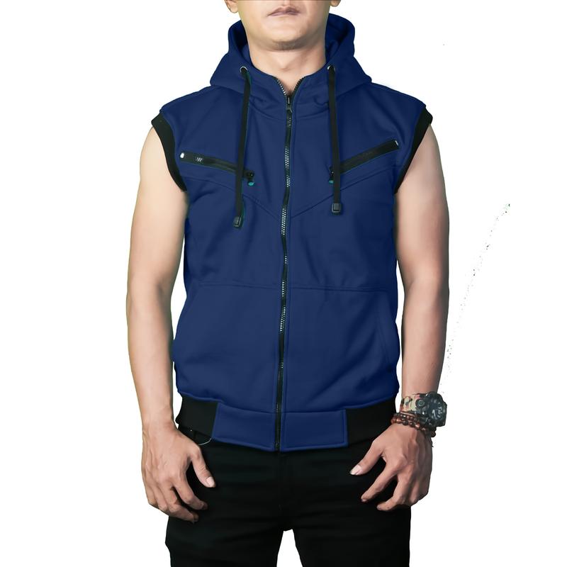 Rompi outdoor pria-rompi variasi sporty-fleece cotton Hitam bisa (C.O.D) 2
