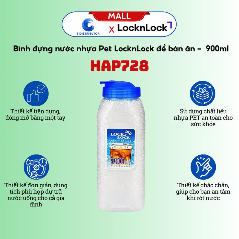 LocknLock Bình Nước PET LocknLock 900ml HAP728 - Chất Liệu An Toàn Cho Sức Khỏe…