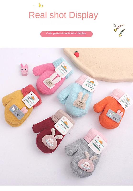 Product Introduction of 1-4 Years baby Winter Hand Gloves Thick Warmer Knitted Mittens Thicken Mittens for Kids Cute Cartoon Gloves Boys Girls 8