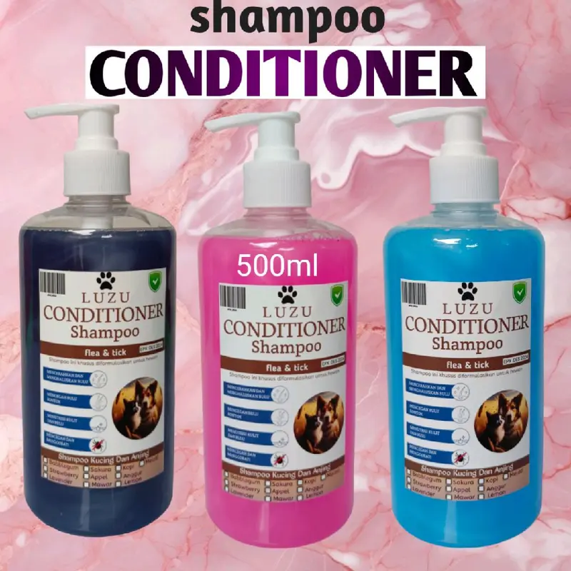 LUZU CONDITIONER PET SHAMPOO MELEBATKAN MENUTRISI MELEMBUTKAN BULU 500ML shampo kucing cairan anjing & kucing shampo & kondisioner 1