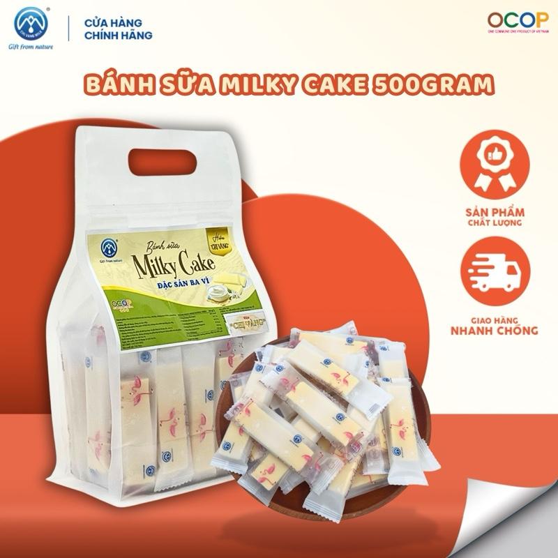  Bánh sữa ba vì milky cake túi thanh dài 500g SỮA CHỊ VÀNG OFFICIAL Ăn Vặt Food 