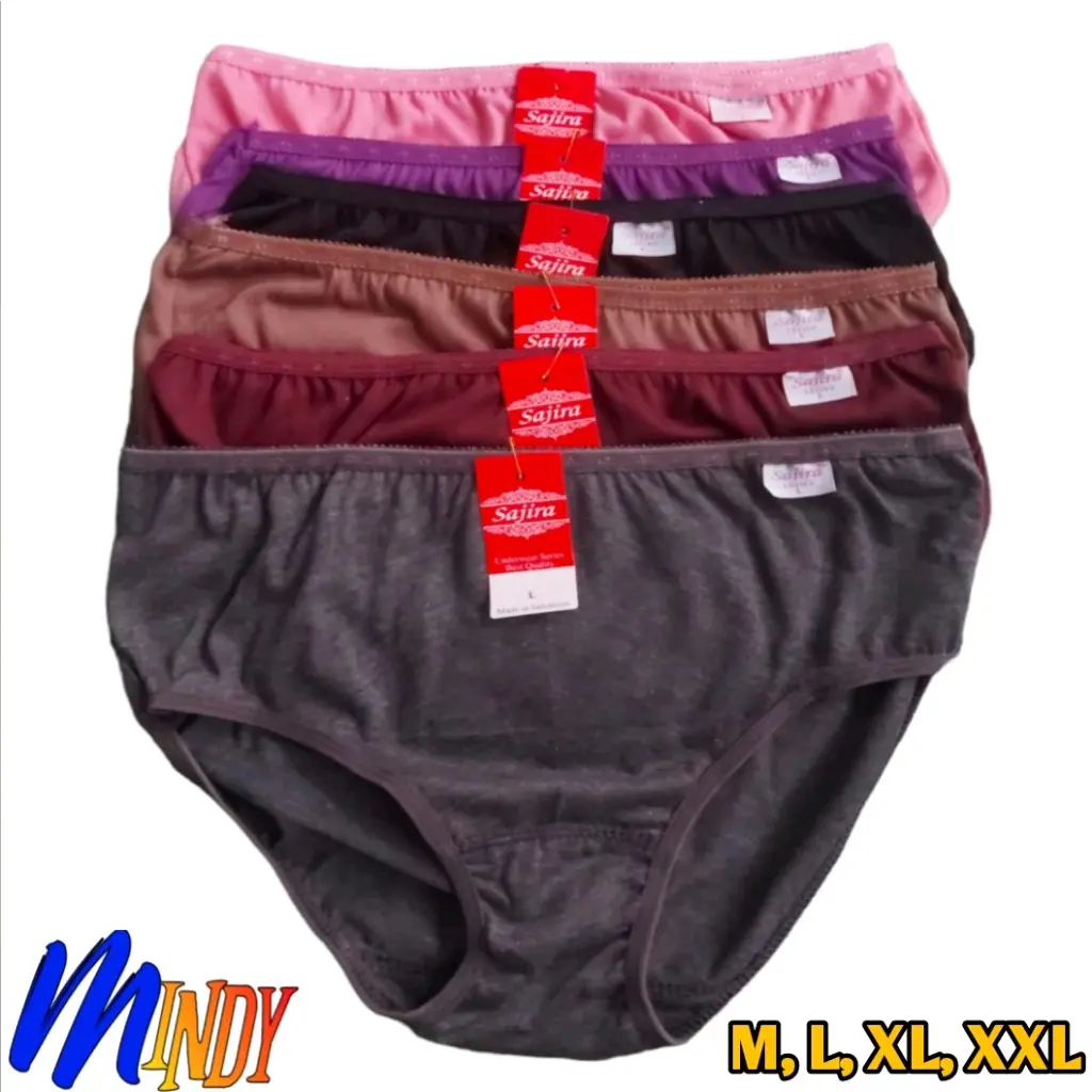 SAJIRA Celana Dalam Wanita Remaja dewasa isi 6 Pcs motif polos