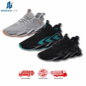 Nomad Waves Sepatu Sneakers Impor Fashion Running S06 Kasual Hitam Shoes Pria Sport Olahraga Casual Black