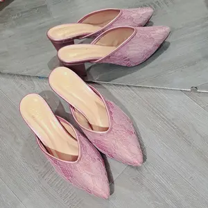 Sepatu Sendal Wedding Jumbo Wanita Hak 5cm Pengantin Kondangan Brukat Shoes