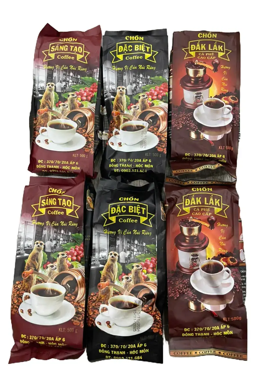 Combo 3 Kg cafe hương chồn (1 Kg chồn Đaklak, 1 Kg chồn Sáng Tạo, 1 Kg chồn Đặc Biệt) Coffee Cà Phê