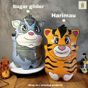 Pot Galon Le minerale 15 liter motif harimau dan sugar glider