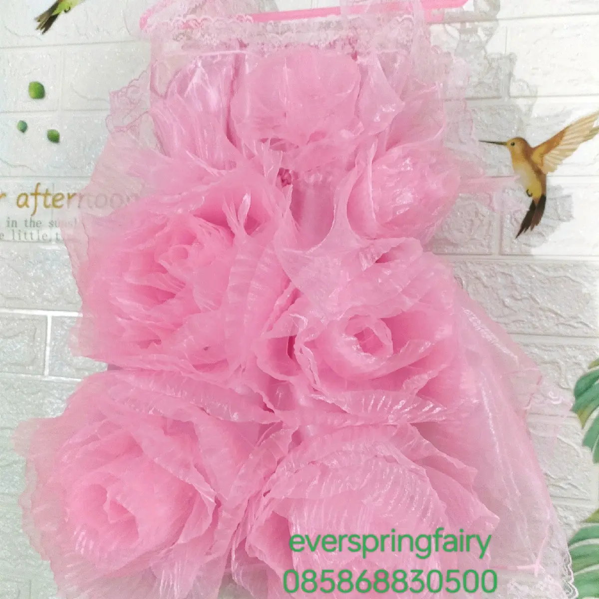 Kids party dress cherry blossom baju pesta cantik anak dan bayi