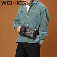 Gambar WEIXIER YB9557 Tas Selempang Pria Kulit Waistbag Anti Air - Brown dari Weixier Indonesia Kota Surabaya 5 Tokopedia