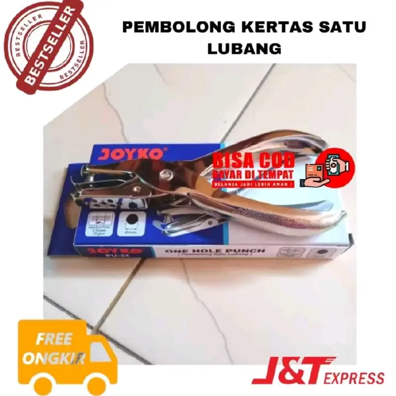 [JOY] BAYAR DI TEMPAT Pembolong Kertas Satu Lubang One Hole Punch Joyko PU-34[SHO] 0