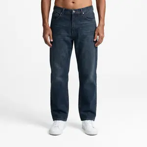 Celana Jeans Regular Fit Standar Indigo Wash Panjang Pria Biru Original Denimic Loose Lembut Nyaman Straight