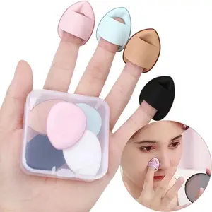 5 PCS SPONGE MINI CONCEALER FINGER PUFF SPON BLENDER + BOX PENYIMPANAN MAKE UP BLENDERS 5 PCS