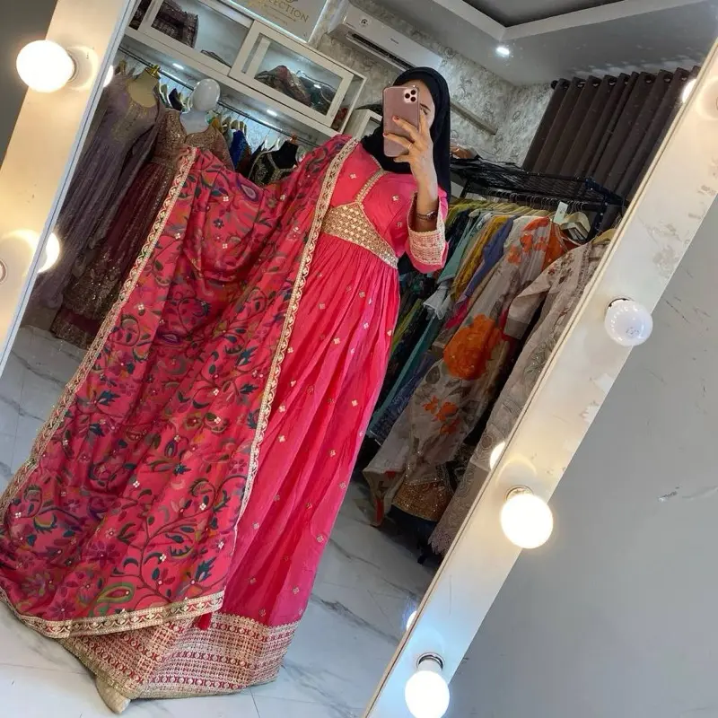 DRESS INDIA GOWN PREMIUM ORI BRAND SUTRA PINK fanta