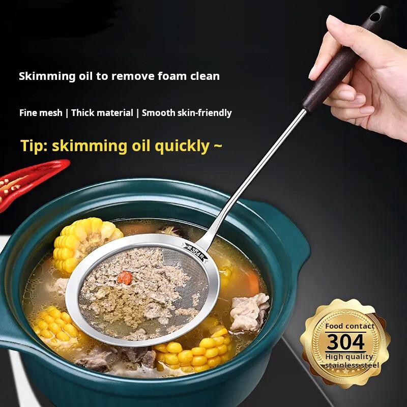 Bộ lọc colander bằng thép không gỉ 304 Đức và Nhật Bản thìa tạo bọt gia dụng thìa lọc dầu thìa cặn dầu bọt nổi dụng cụ tách dầu nhà bếp thìa Thanh Toán Khi Nhận Hàng