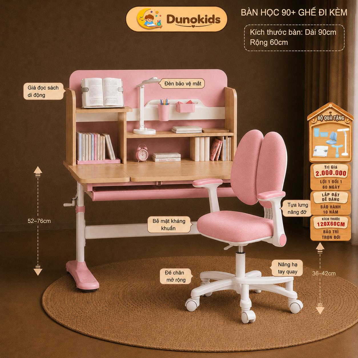 Đánh giá bàn học Dunokids R55: ghế xoay khóa bánh có đáng nâng cấp?