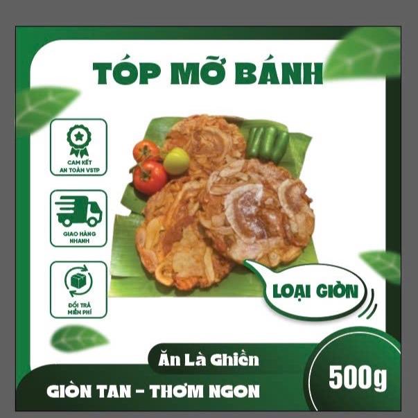 500GR Tóp mỡ bánh giòn Hóc Môn Hút Chân Không Ăn Vặt Thức Ăn Food Snack Gói Tiện Lợi.